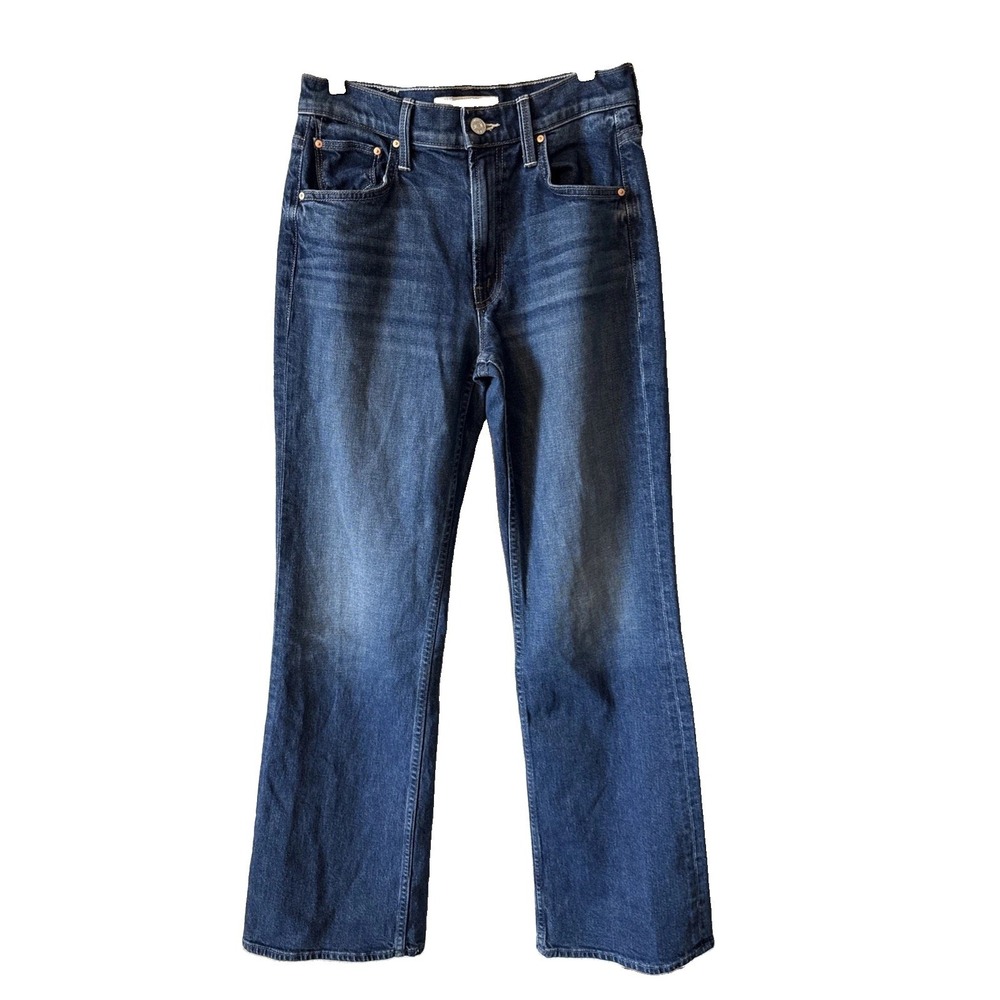 Mother Superior Bookie Sneak Perfectly Imperfect Blue Wide Leg Jeans Size 25